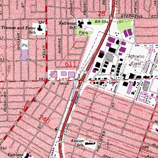 Topographic Map of Interchange 227, MI