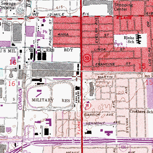 Topographic Map of Detroit Arsenal Tank Plant Historical Marker, MI