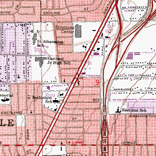 Topographic Map of Erin United Presbyterian Church Historical Marker, MI