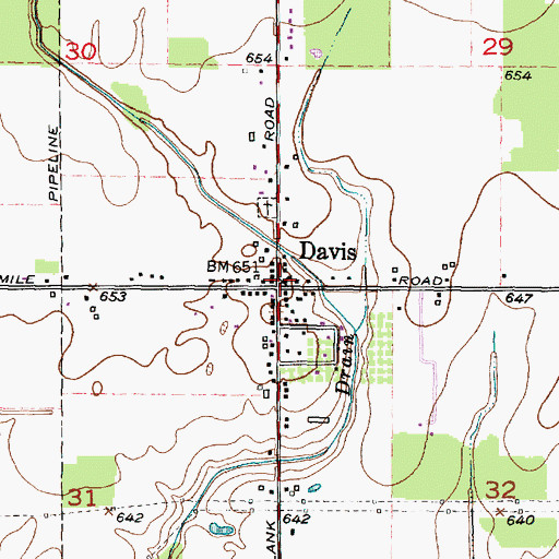 Topographic Map of First Methodist Episcopal Church Historical Marker, MI