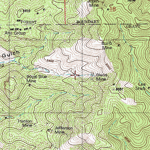 Topographic Map of Bland Mine, AZ