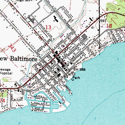 Topographic Map of Grand Pacific House Historical Marker, MI