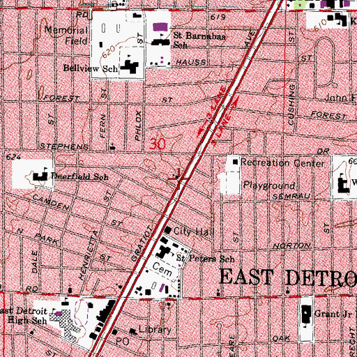 Topographic Map of Immanuel Methodist Episcopal Church Historical Marker, MI