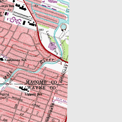 Topographic Map of Milk River Settlement Historical Marker, MI
