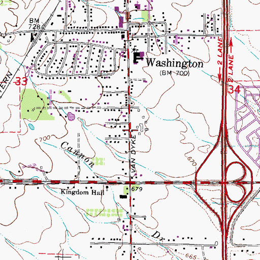 Topographic Map of Loren Andrus House Historical Marker, MI