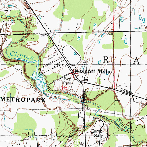 Topographic Map of Religious Society Church Historical Marker, MI
