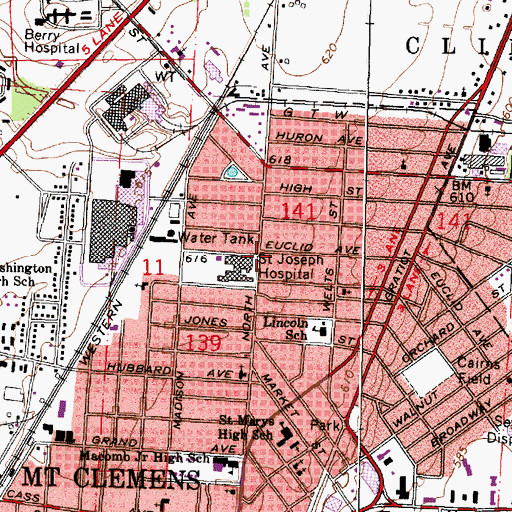 Topographic Map of Saint Joseph Sanitarium and Bath House Historical Marker, MI