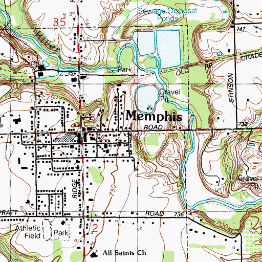 Topographic Map of The Thing Historical Marker, MI