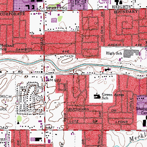 Topographic Map of Warren Union Cemetery Historical Marker, MI