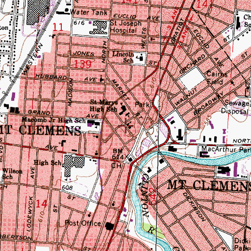 Topographic Map of Zion Church Historical Marker, MI