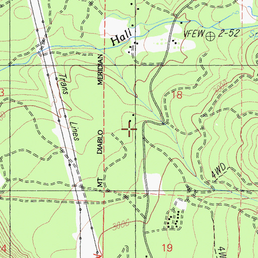 Topographic Map of Pineland School, CA