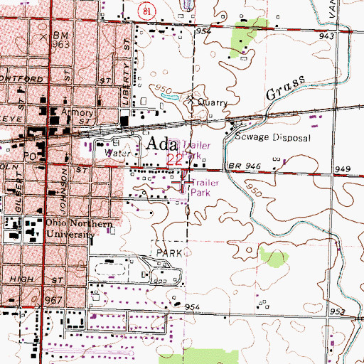 Topographic Map of Parkview Village South, OH