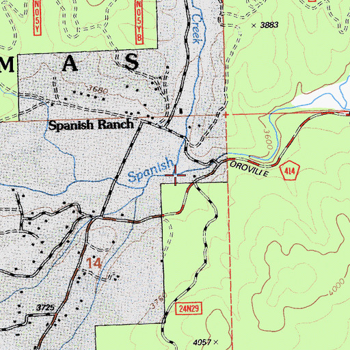 Topographic Map of Pineleaf Creek, CA
