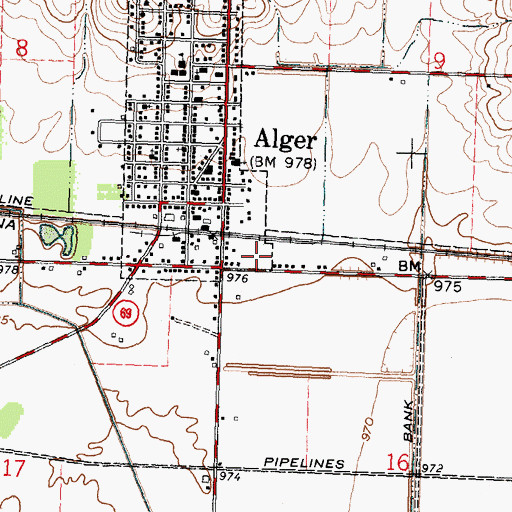 Topographic Map of Belmont Court, OH