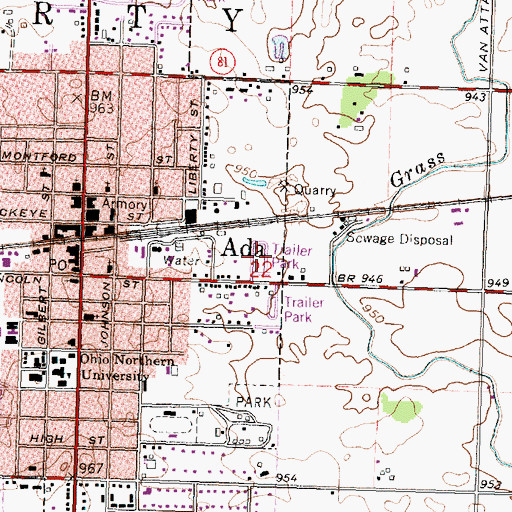 Topographic Map of Parkview Village North, OH