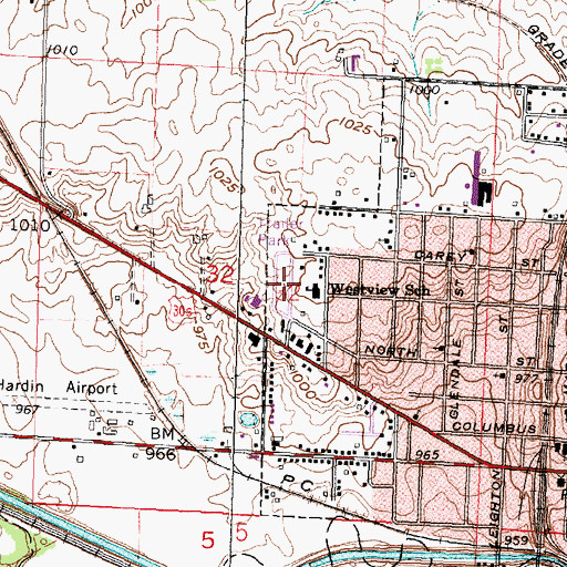 Topographic Map of Westview Estates, OH