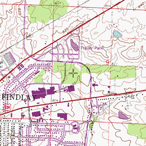 Topographic Map of Chateau East, OH