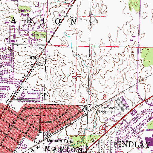 Topographic Map of Deer Ridge Mobile Home Park, OH