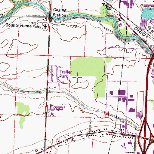 Topographic Map of Riverview Terrace Park, OH