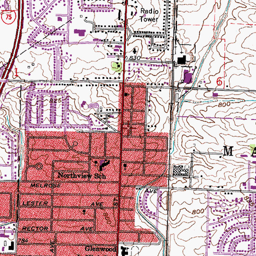 Topographic Map of Thomas Northview Trailer Court, OH