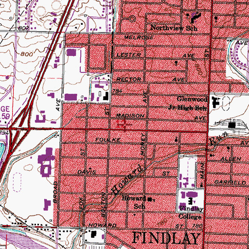 Topographic Map of Clearwater Trailer Park, OH