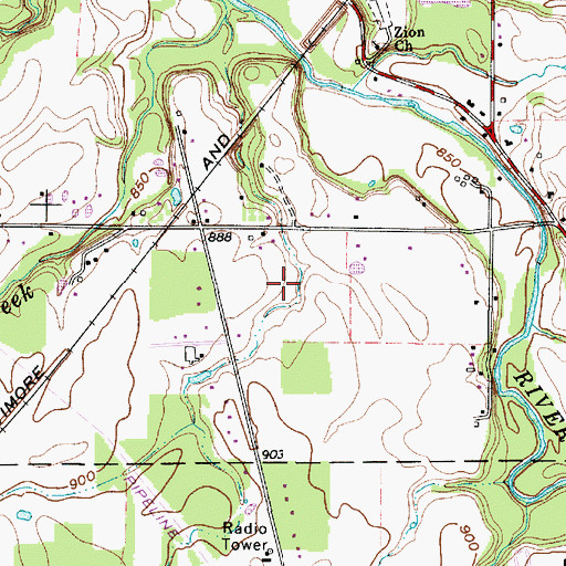 Topographic Map of Davis Tree Farm and Nursery, OH