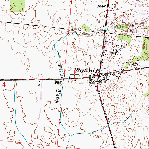 Topographic Map of Lazy P Farms, OH