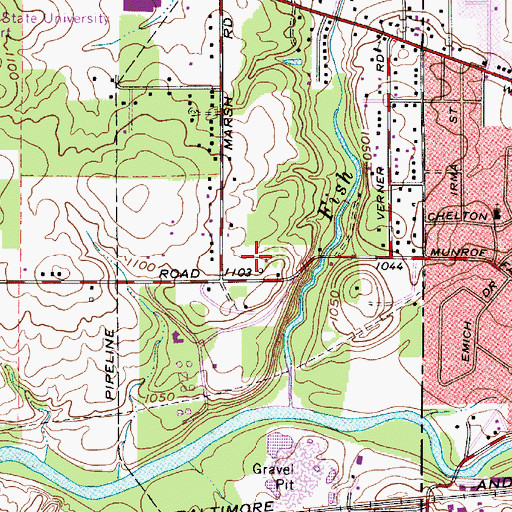 Topographic Map of Rauh Tree Farm, OH