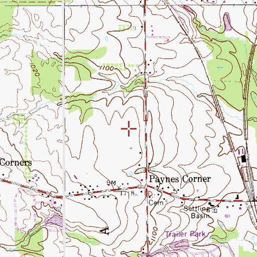 Topographic Map of Vienna Tree Farm, OH