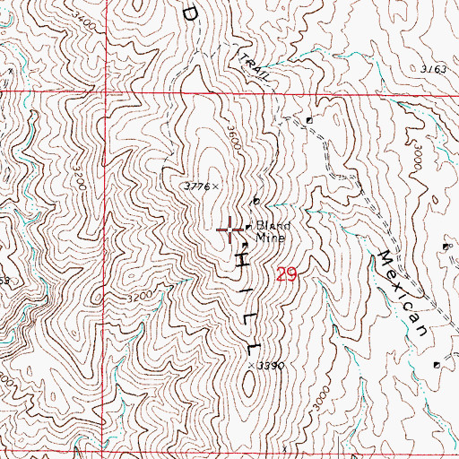 Topographic Map of Bland Mine, AZ