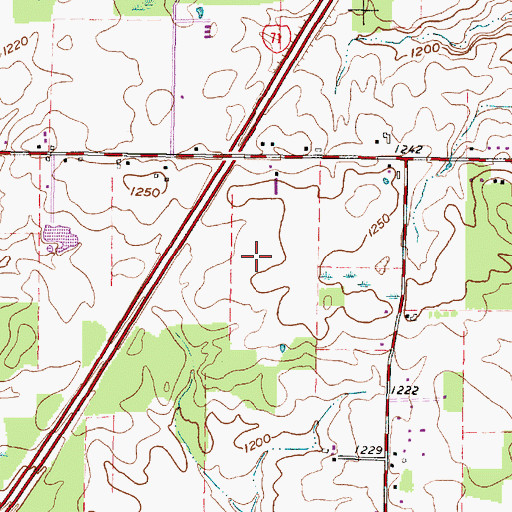 Topographic Map of Paradise Tree Farm, OH