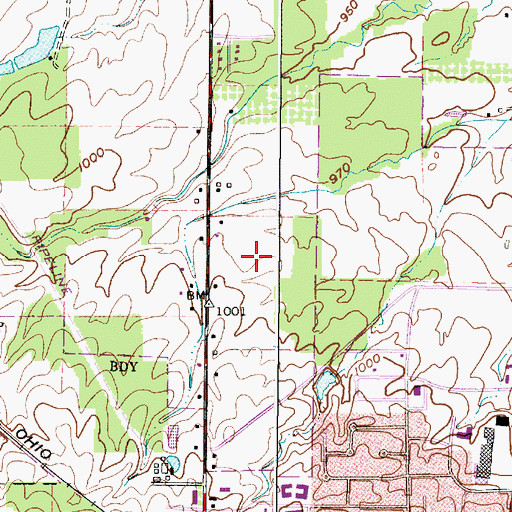 Topographic Map of Anderson Landscaping and Tree Farm, OH