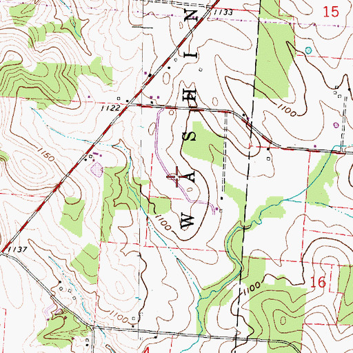 Topographic Map of Walsh Christmas Tree Farm, OH