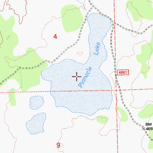 Topographic Map of Pinnacle Lake, CA