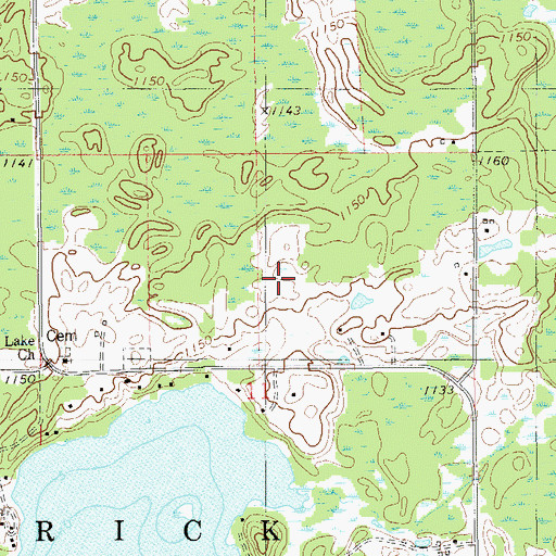 Topographic Map of Oak Lake Orchard, MN