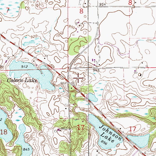 Topographic Map of Pleasant Valley Orchard, MN