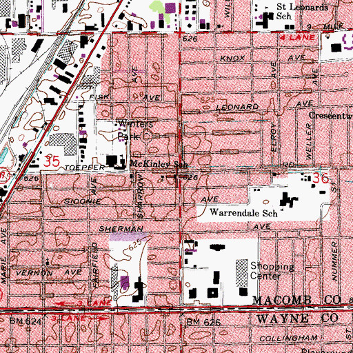 Topographic Map of Lord of the Harvest Christian Fellowship, MI