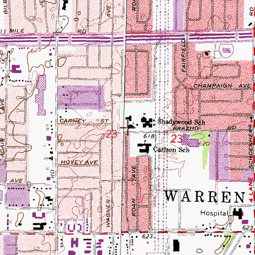 Topographic Map of Saint Dorothy Catholic Church, MI