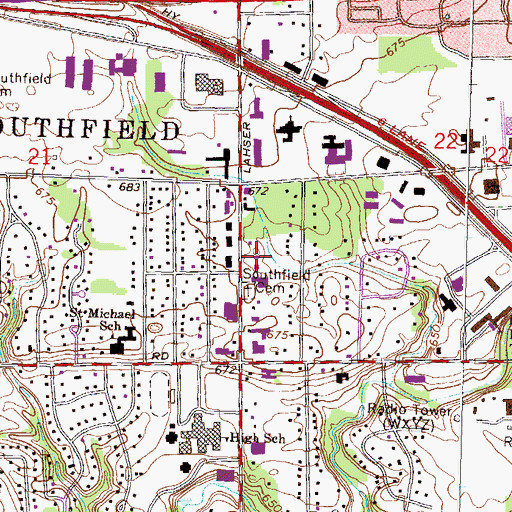 Topographic Map of Saint Mary's Malankara Syrian Orthodox Church, MI