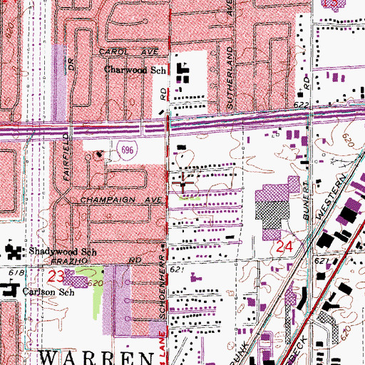 Topographic Map of Faith Baptist Church, MI