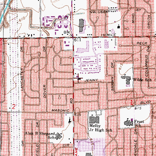 Topographic Map of Christ Lutheran Church, MI