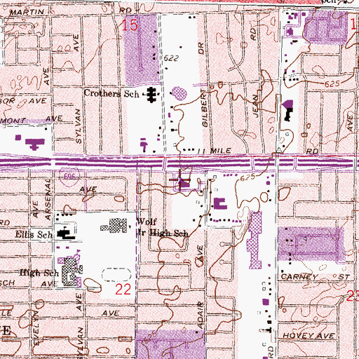 Topographic Map of Renaissance Unity Church, MI