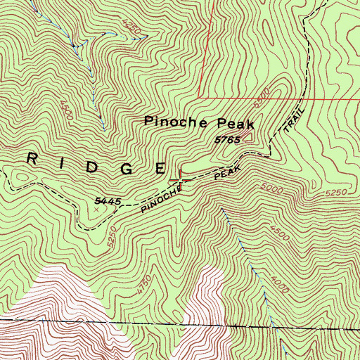 Topographic Map of Pinoche Peak Trail, CA