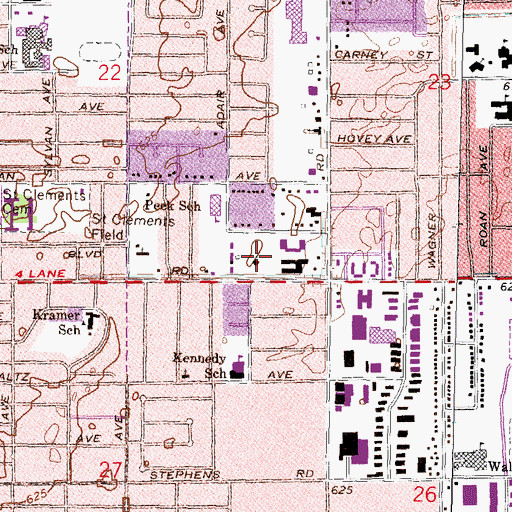 Topographic Map of Celtic Cross Presbyterian Church, MI