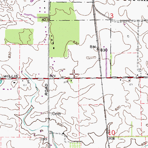 Topographic Map of Church of Christ, MI