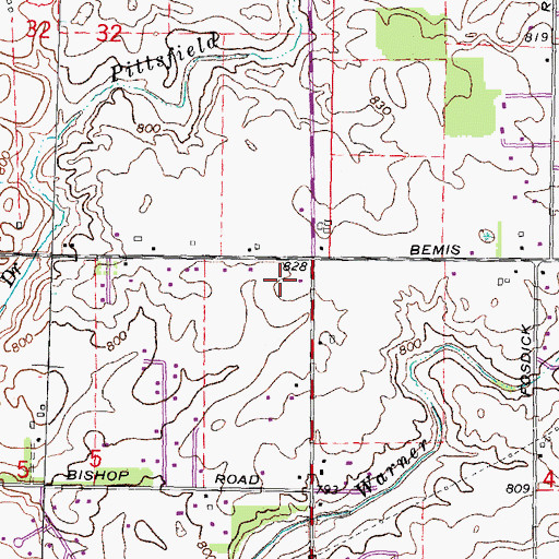 Topographic Map of Fellowship Baptist Church, MI