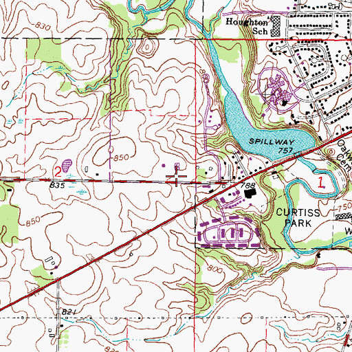 Topographic Map of Saint Andrew's Catholic Church, MI