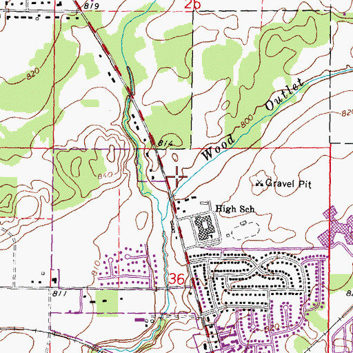 Topographic Map of United Methodist Church, MI