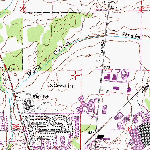 Topographic Map of Church of Jesus Christ of Latter Day Saints, MI