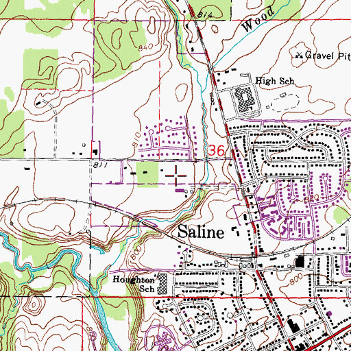 Topographic Map of Christ Our King Lutheran Church, MI